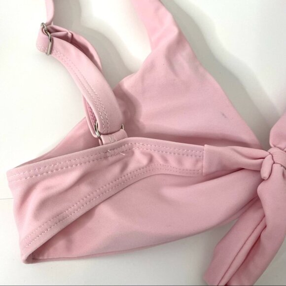 SHEIN Pink Wrap Front Tie Back Bikini Top - Picture 7 of 7